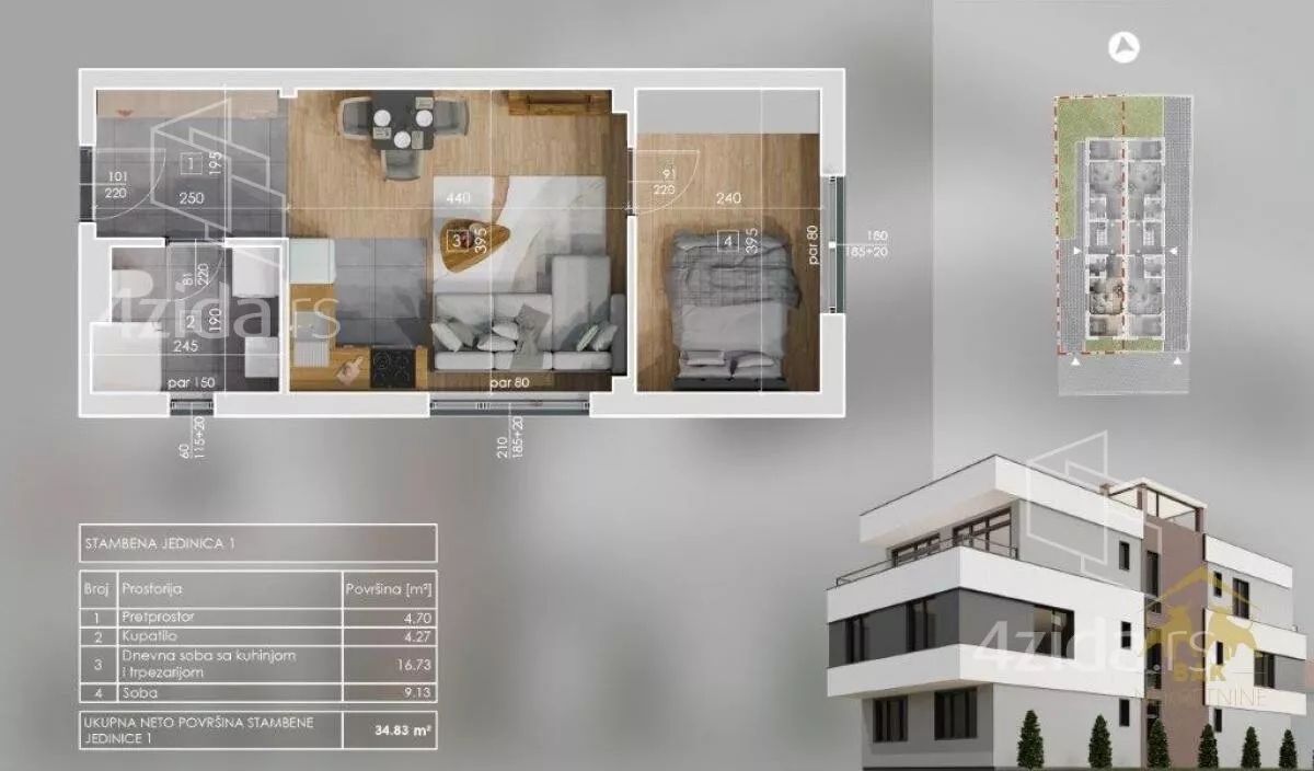 Jednoiposoban stan | 4zida