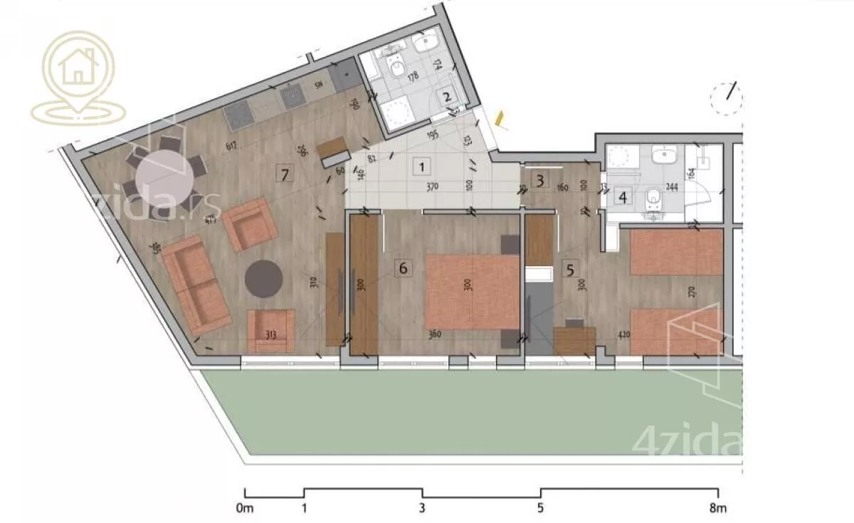 Trosoban stan | 4zida