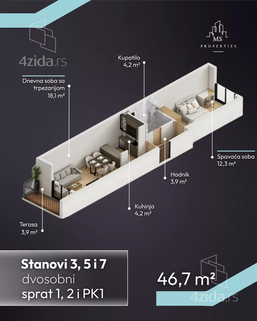 Dvosoban stan | 4zida