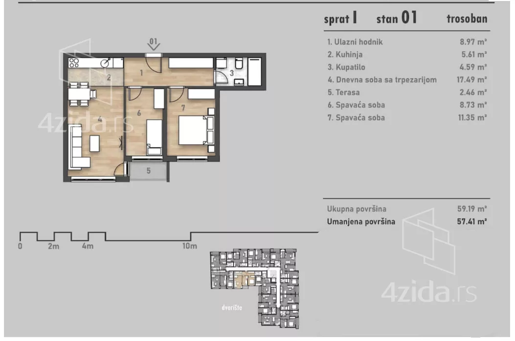 Trosoban stan | 4zida