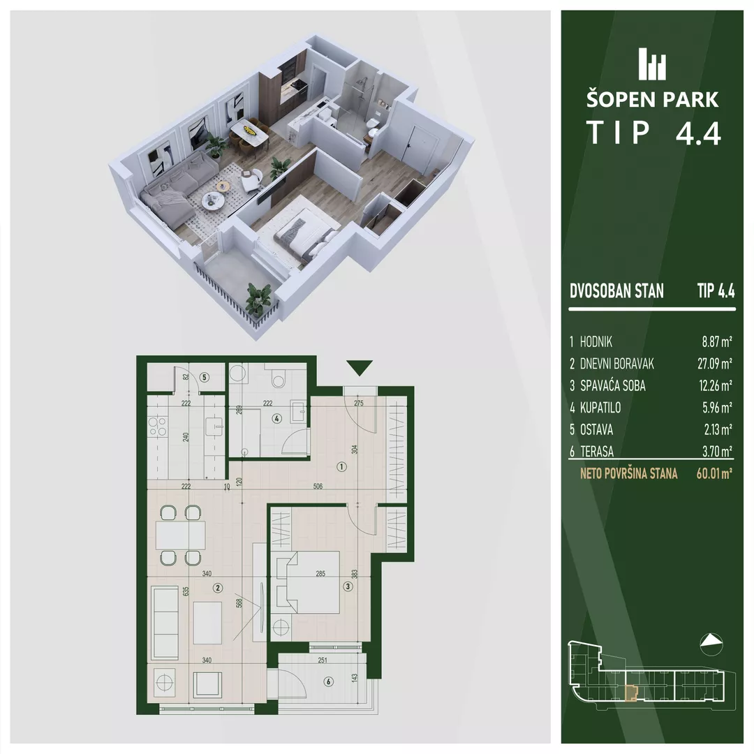 Dvosoban stan | 4zida