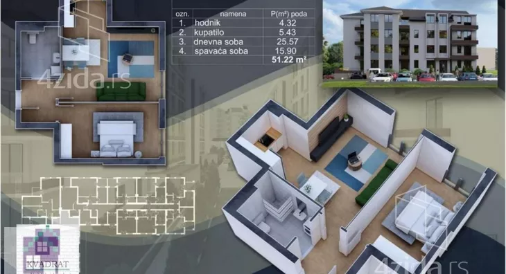 Jednoiposoban stan | 4zida