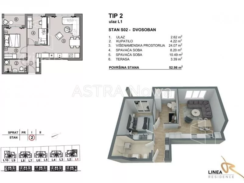 Dvosoban stan | 4zida
