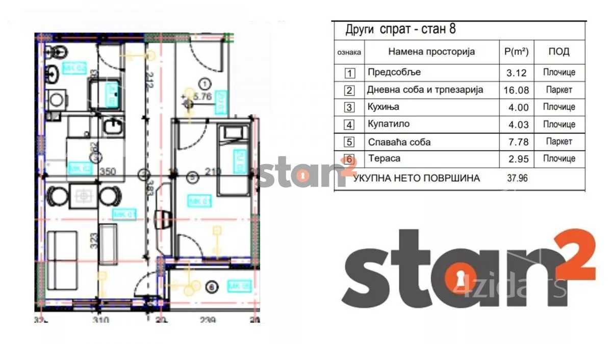 Jednoiposoban stan | 4zida