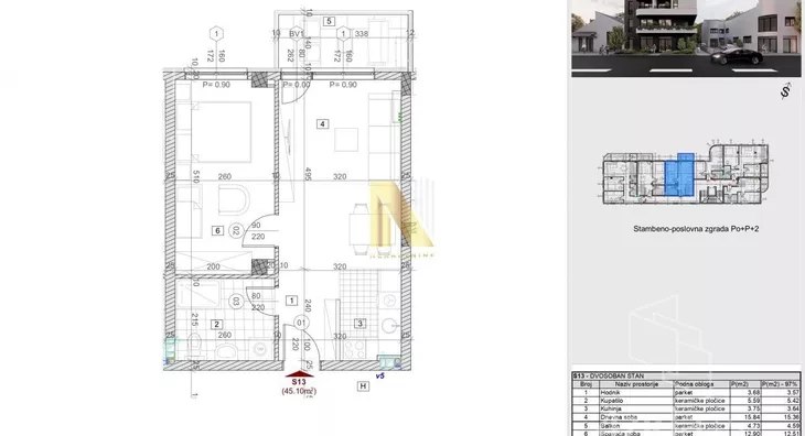 Jednoiposoban stan | 4zida