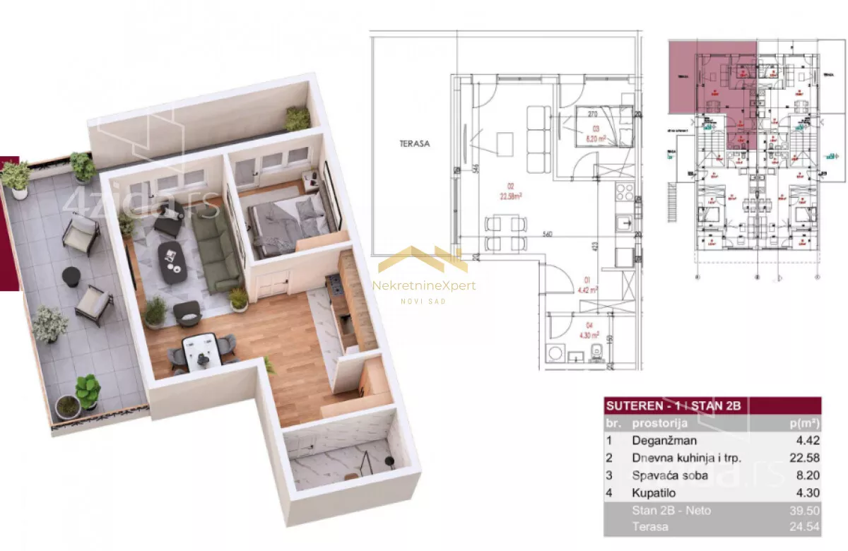 Dvosoban stan | 4zida