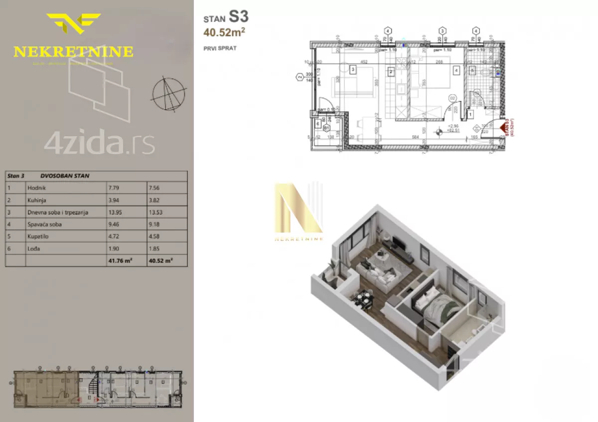 Jednoiposoban stan | 4zida