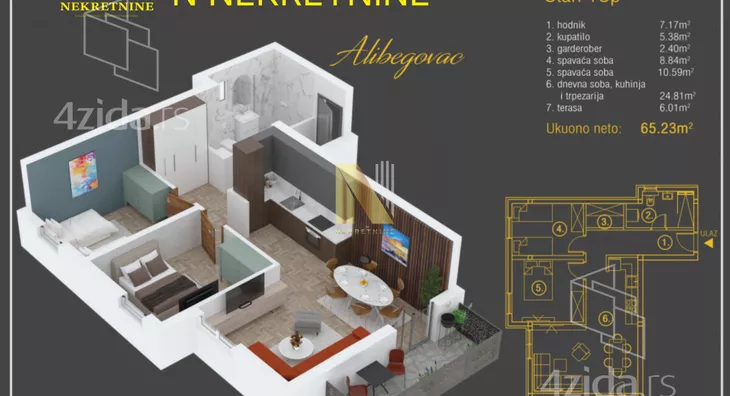 Trosoban stan | 4zida