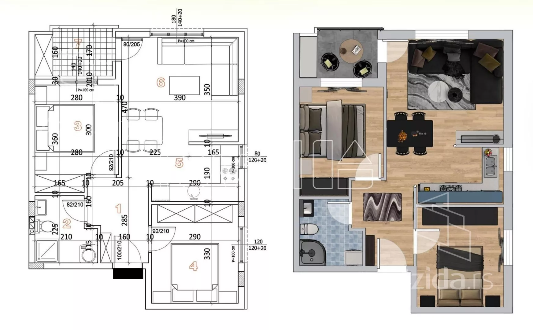 Trosoban stan | 4zida