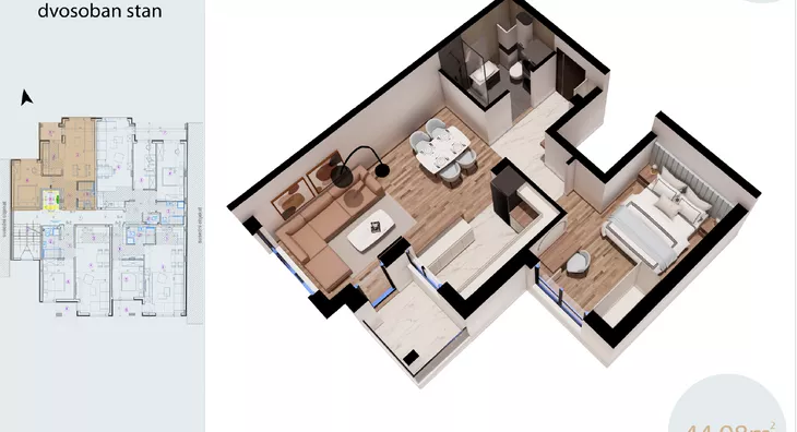 Jednoiposoban stan | 4zida