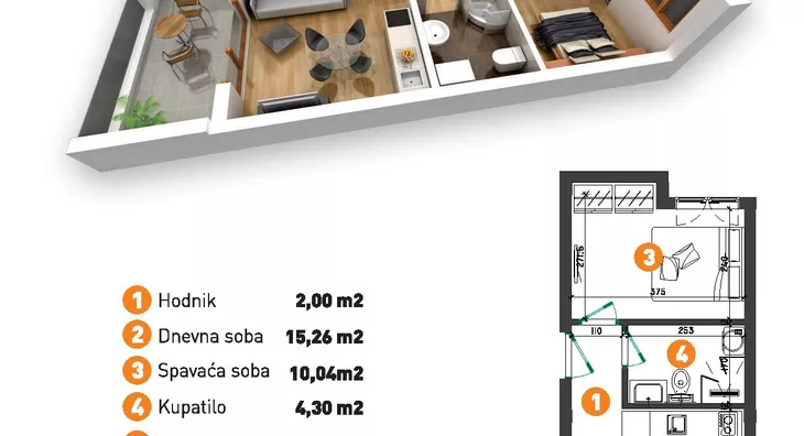 Jednosoban stan | 4zida