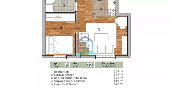 Jednoiposoban stan | 4zida