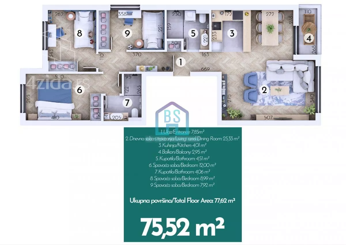 Troiposoban stan | 4zida