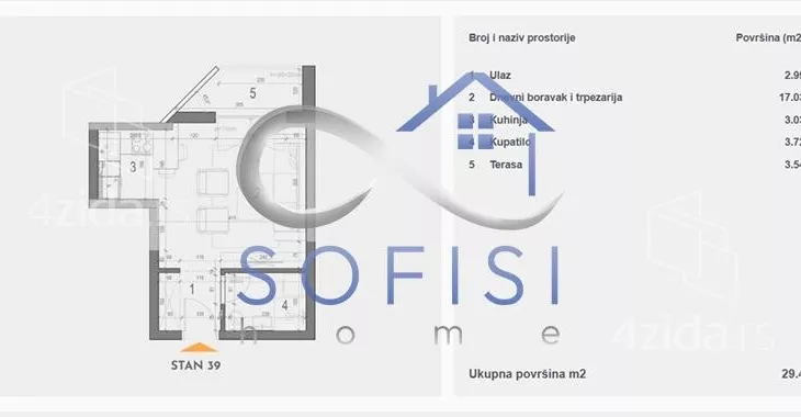 Jednosoban stan | 4zida