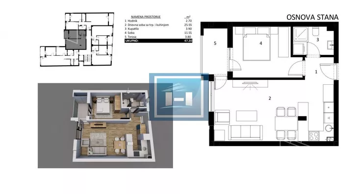 Jednoiposoban stan | 4zida