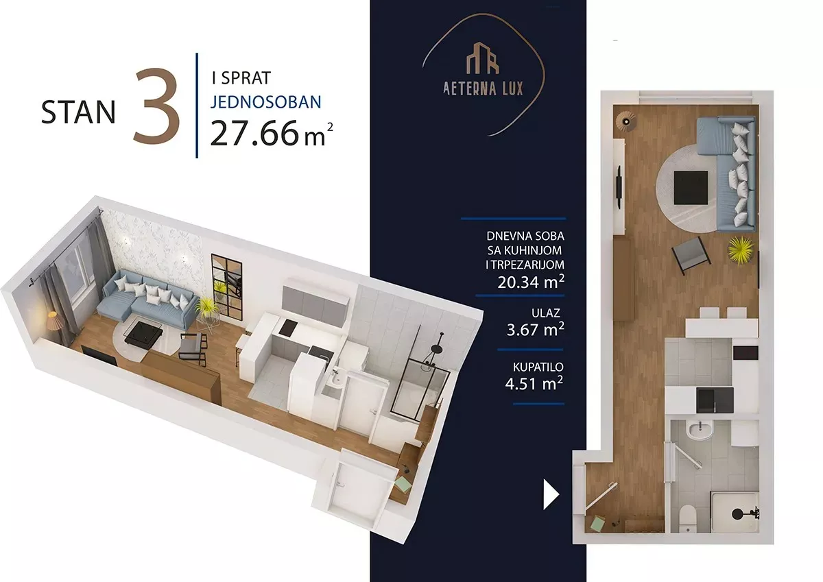 Jednosoban stan | 4zida