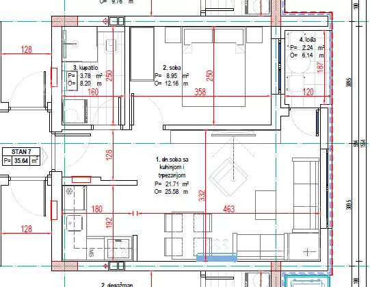 Jednoiposoban stan | 4zida