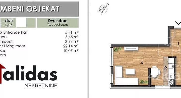 Dvosoban stan | 4zida