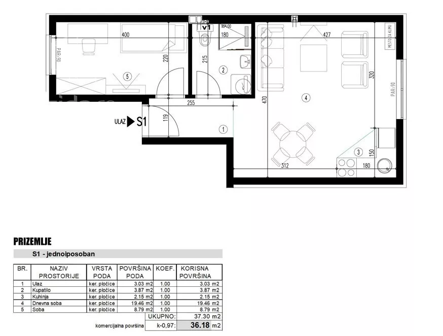 Jednoiposoban stan | 4zida