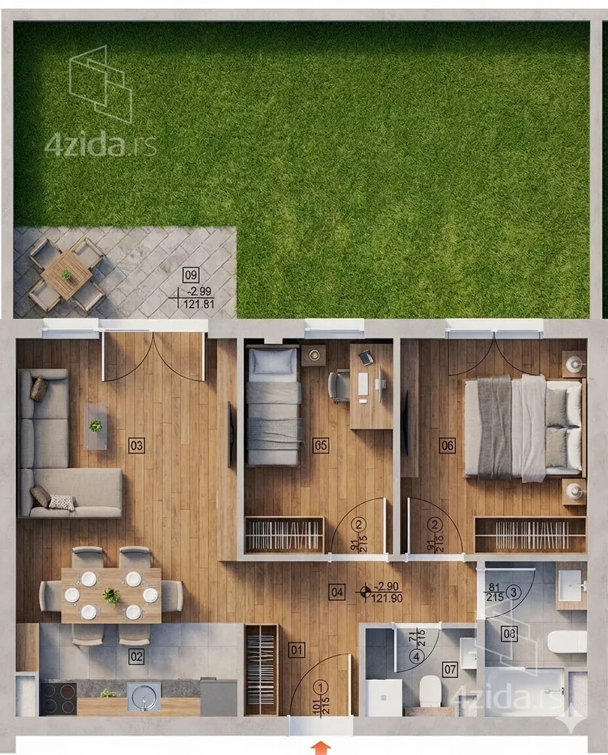 Trosoban stan | 4zida