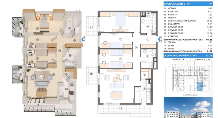 Troiposoban stan | 4zida