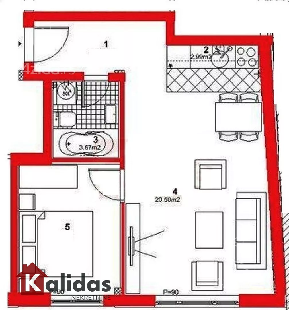 Jednoiposoban stan | 4zida