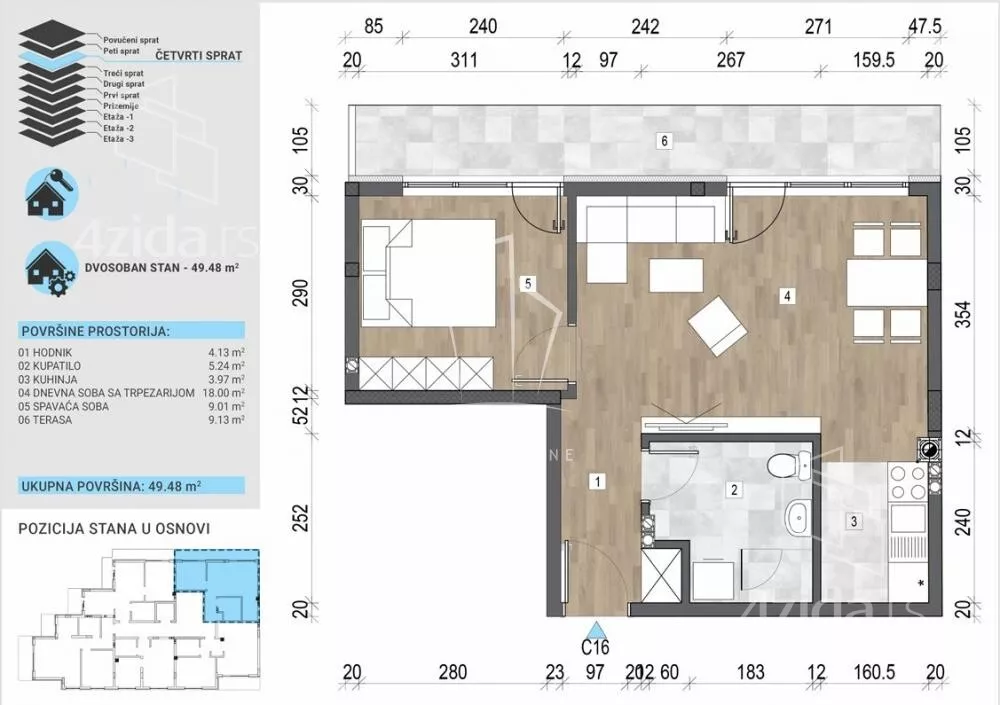 Dvosoban stan | 4zida