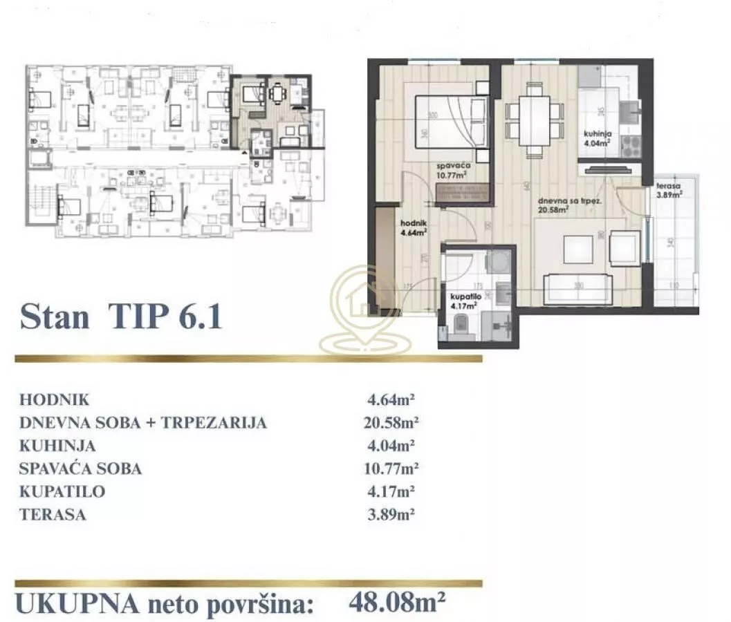 Jednoiposoban stan | 4zida
