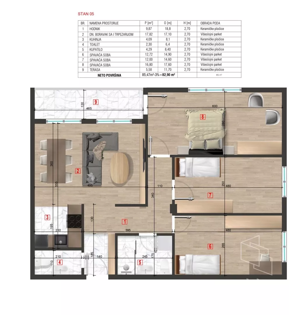 Troiposoban stan | 4zida