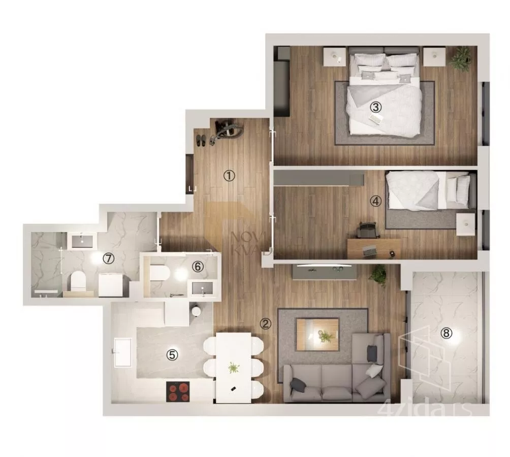 Trosoban stan | 4zida