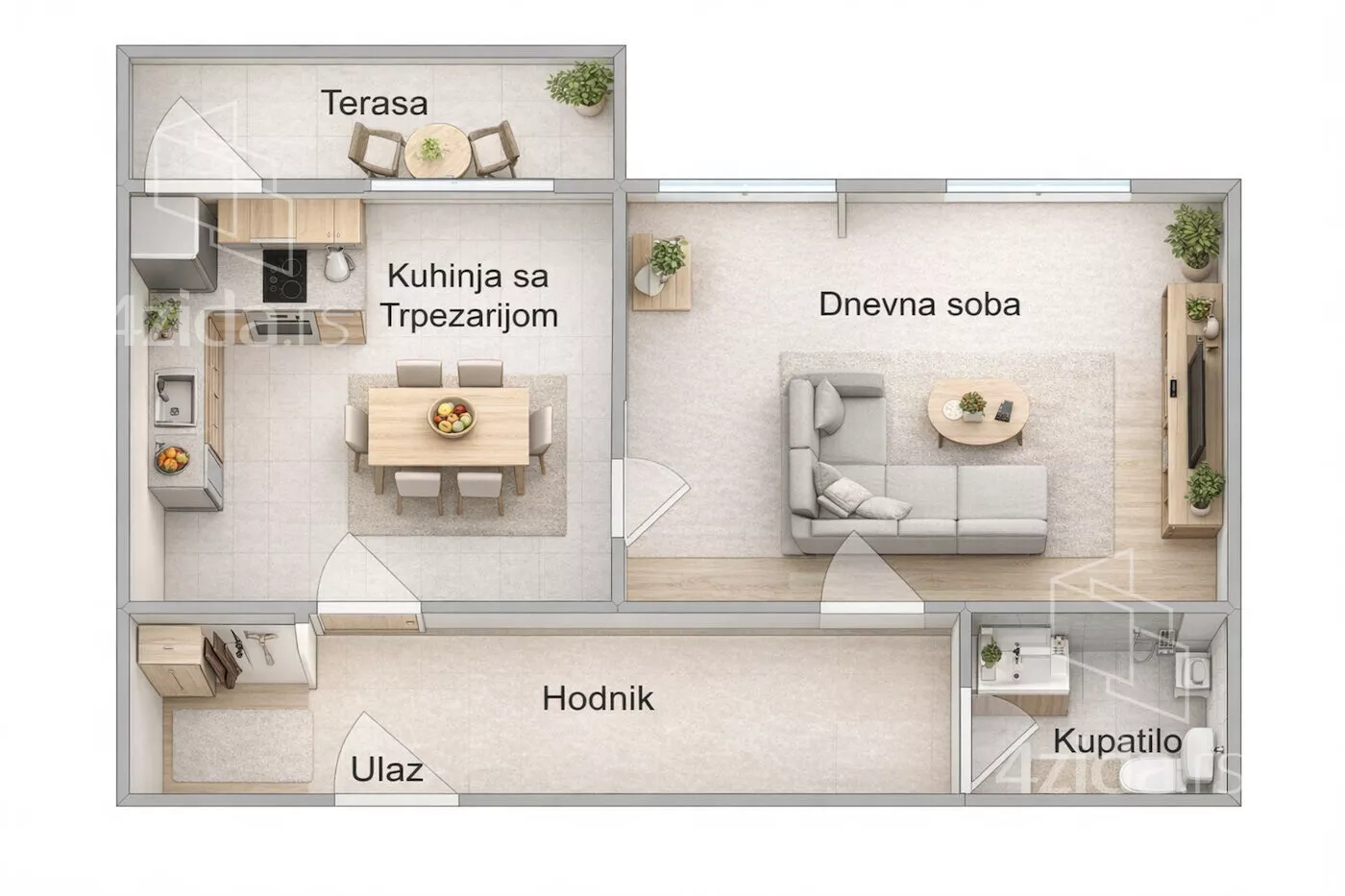 Jednosoban stan | 4zida