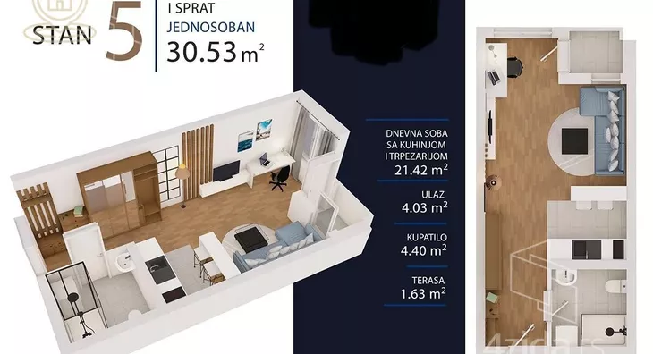 Jednosoban stan | 4zida