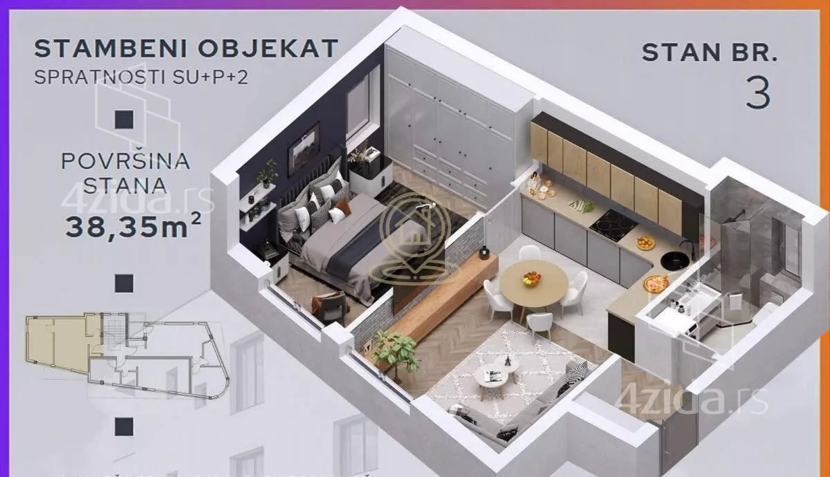 Jednoiposoban stan | 4zida