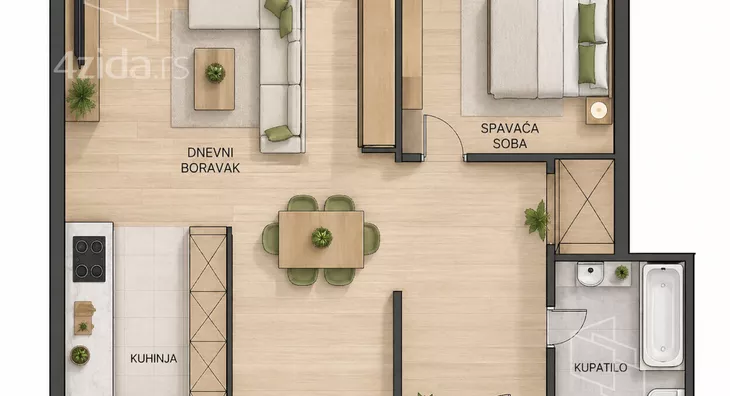 Jednoiposoban stan | 4zida