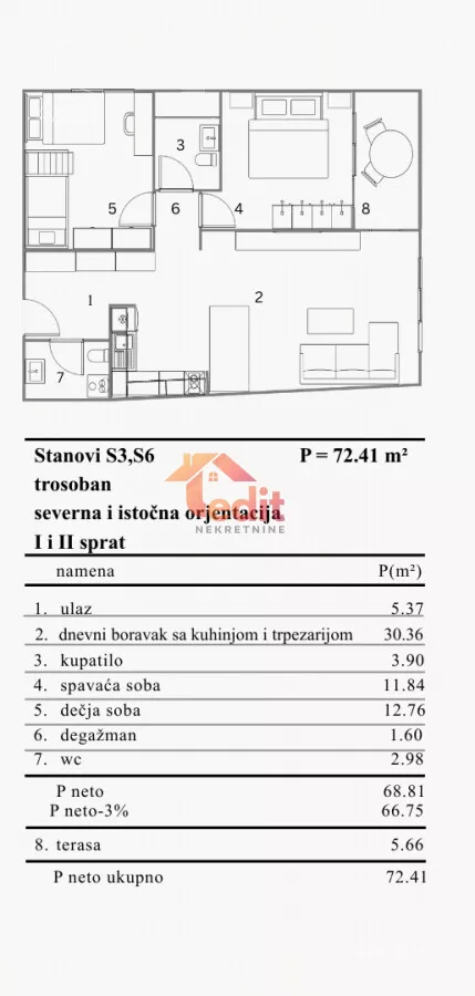 Trosoban stan | 4zida