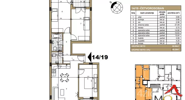 Trosoban stan | 4zida