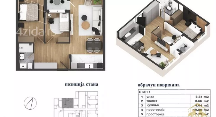 Trosoban stan | 4zida
