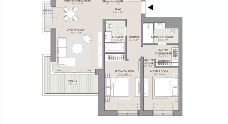 Trosoban stan | 4zida