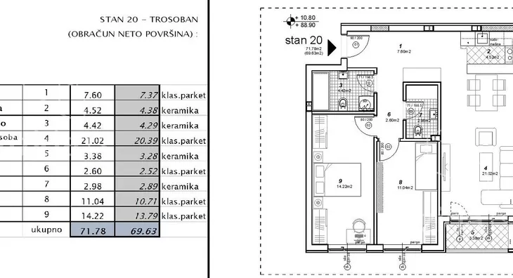 Trosoban stan | 4zida
