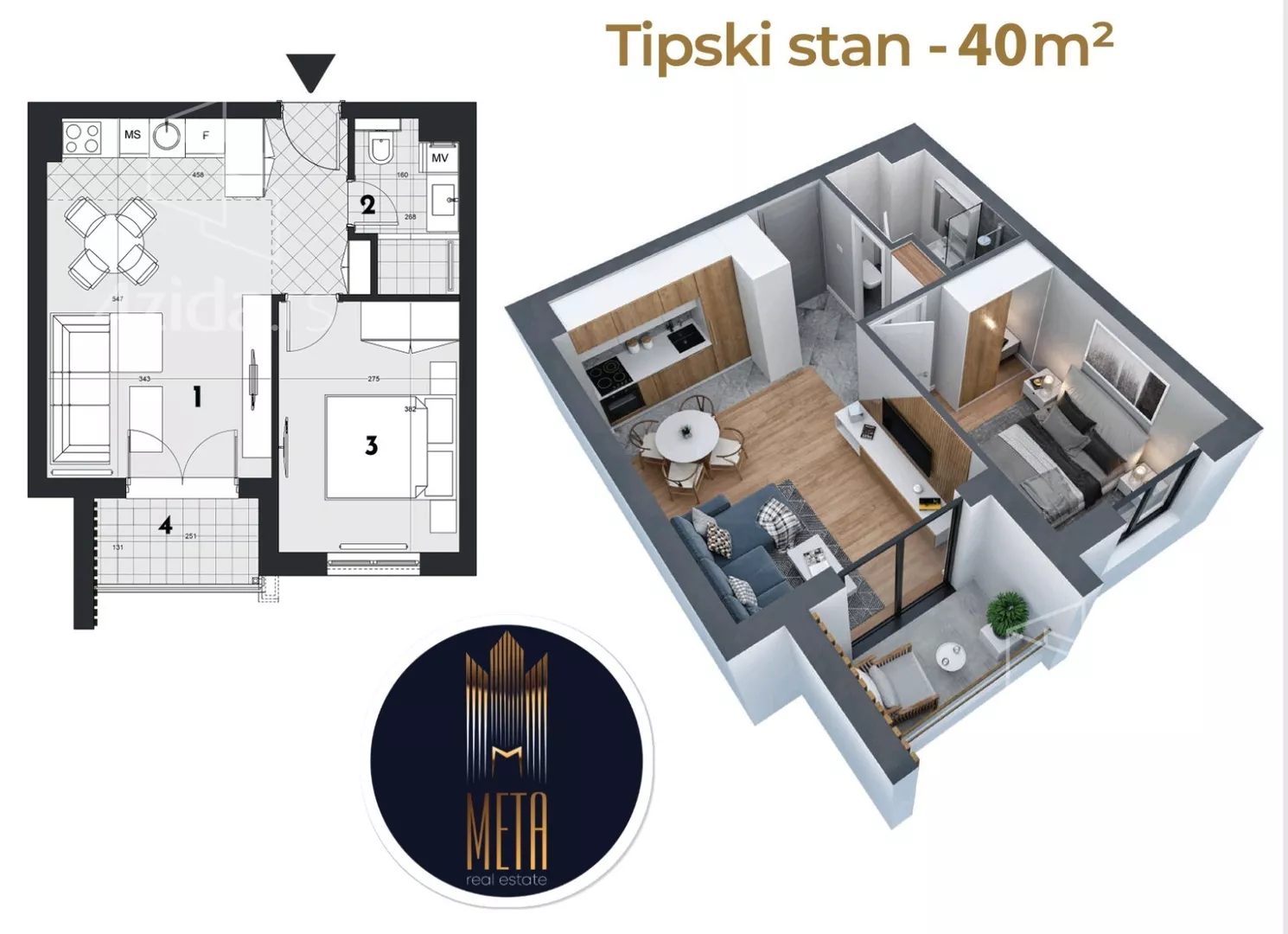 Jednoiposoban stan | 4zida