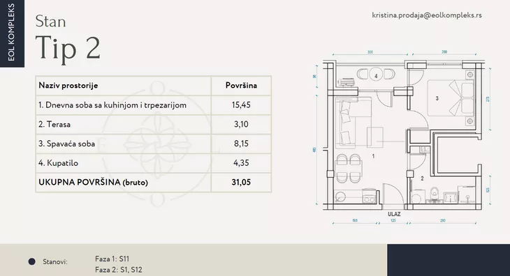 Jednosoban stan | 4zida