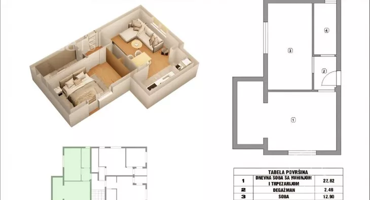 Jednoiposoban stan | 4zida