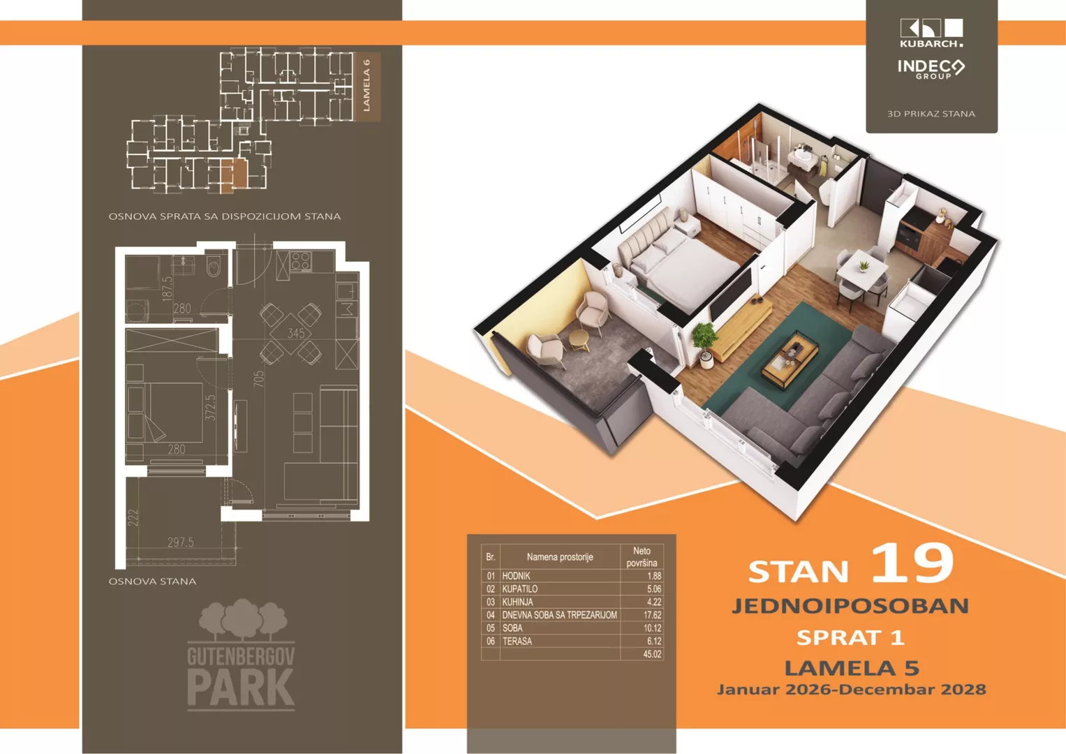 Jednoiposoban stan | 4zida