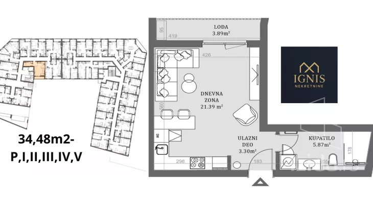 Jednoiposoban stan | 4zida