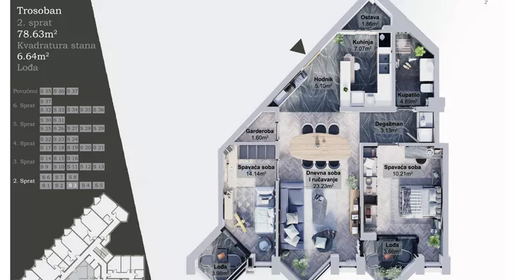 Trosoban stan | 4zida