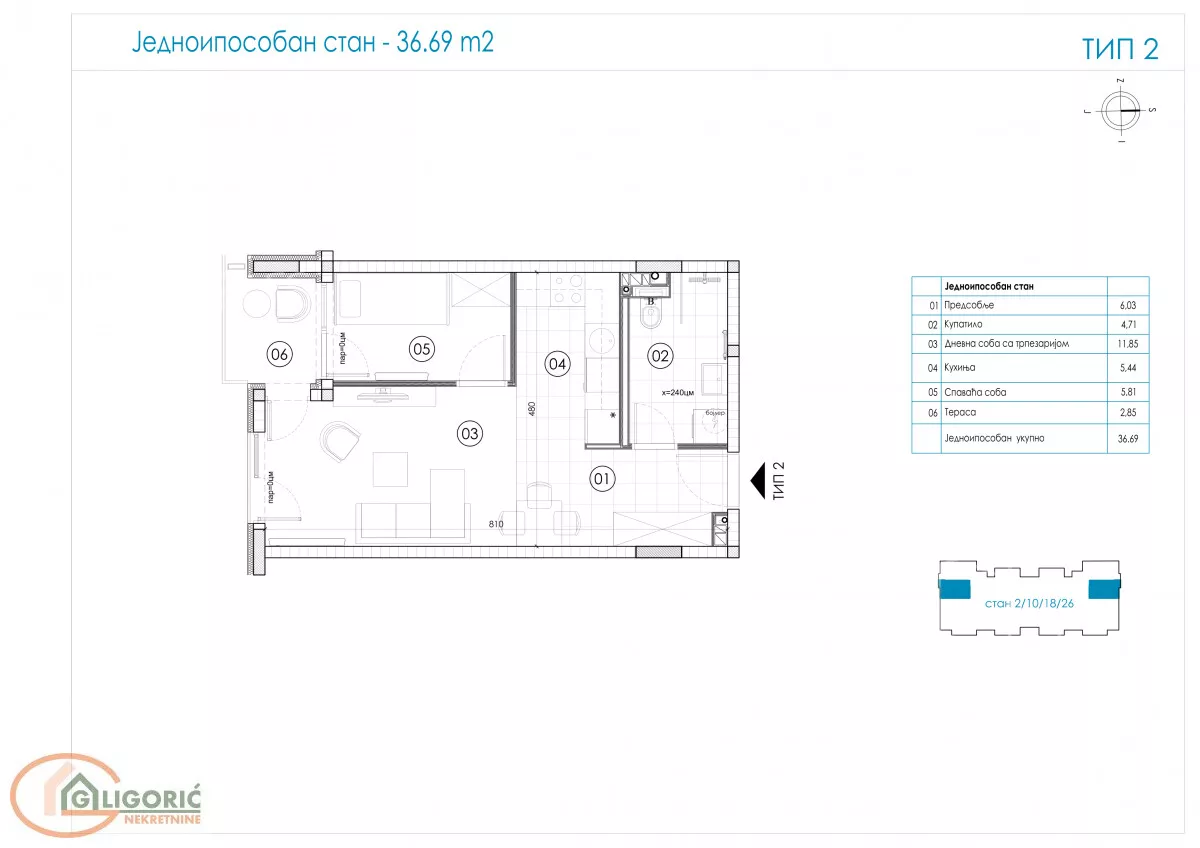Jednoiposoban stan | 4zida