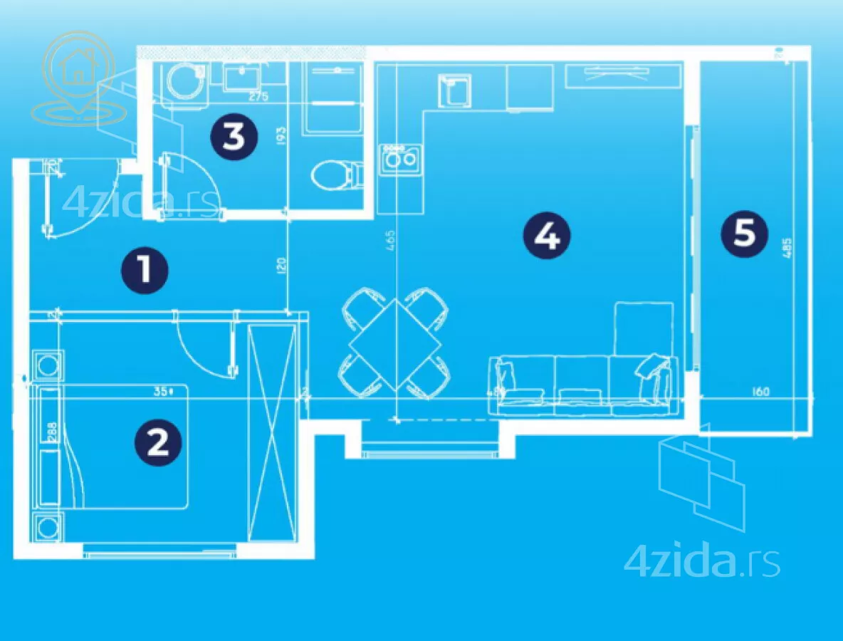 Jednosoban stan | 4zida