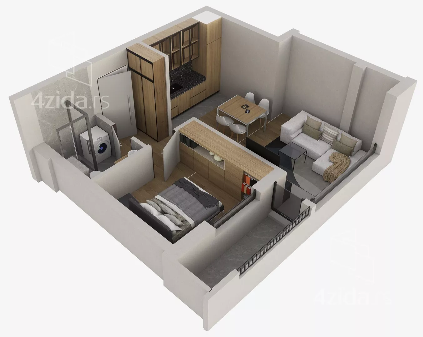 Jednoiposoban stan | 4zida