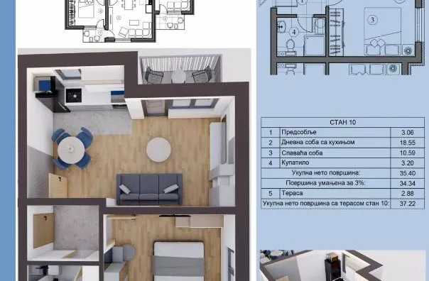 Jednosoban stan | 4zida