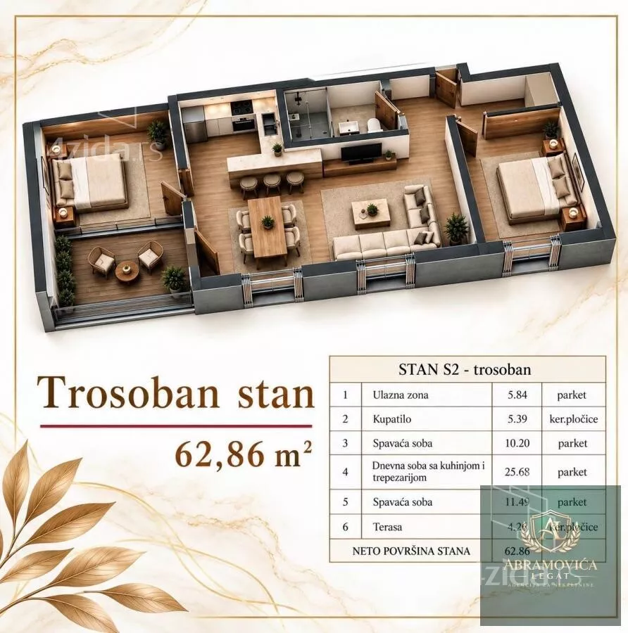 Trosoban stan | 4zida